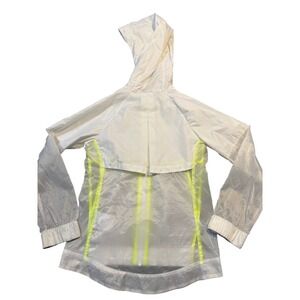 Nike Windrunner Hooded Windbreaker Jacket White Neon Yellow Translucent Womens S